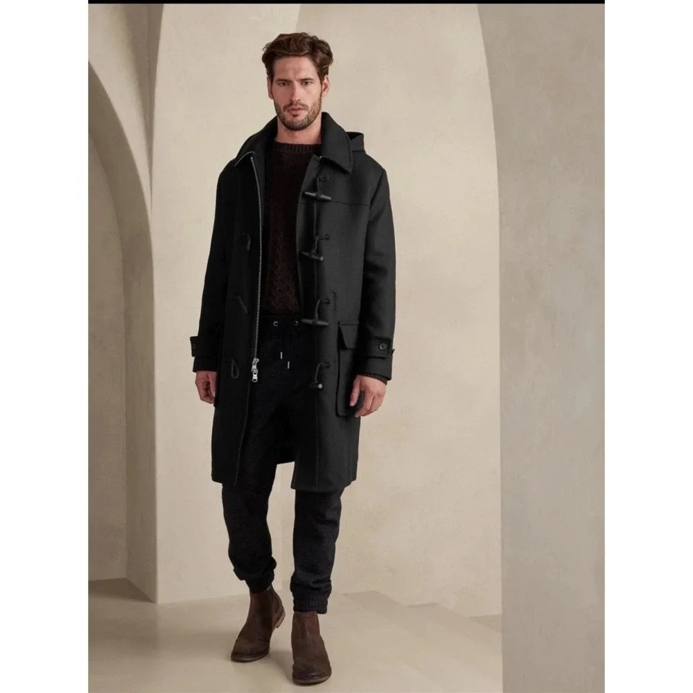 Banana Republic Mario Belluci Hunter Duffle Men's Medium Coat Dark Academia Wool